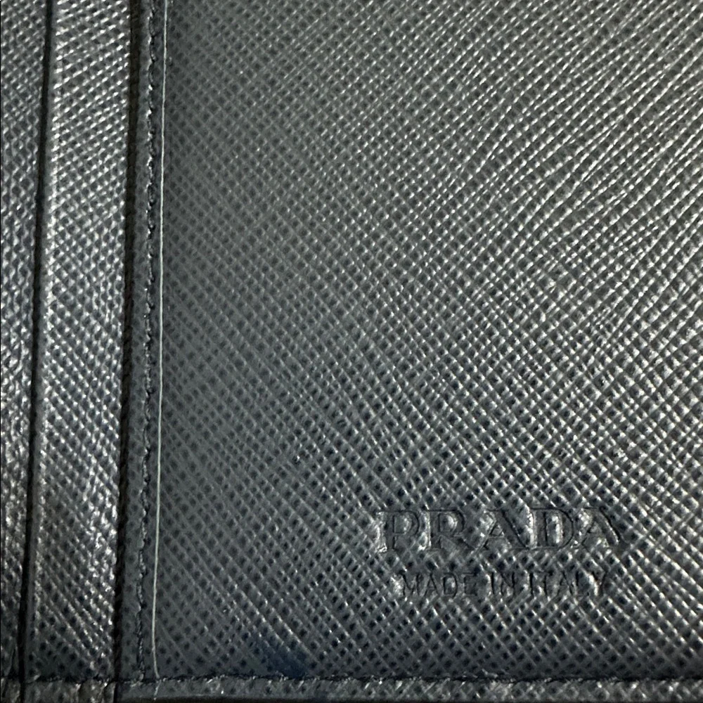 Prada Midnight Blue Leather Bifold Wallet